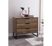 Fuji 3 Drawer Chest In Vintage Oak (Ready Assembled)