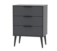 Fuji 3 Drawer Chest In Graphite (Ready Assembled)