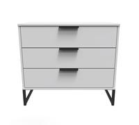 Ready Assembled 2 U Fuji 3 Drawer Chest (Ready Assembled) in Mid Grey Ready Assembled 2 U Mid Grey