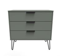 Ready Assembled 2 U Fuji 3 Drawer Chest (Ready Assembled) in Pale Green Ready Assembled 2 U Pale Green