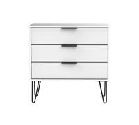 Welcome Furniture Ready Assembled Hirato 3 Drawer Chest - White Matt, White