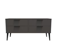 Ready Assembled 2 U Fuji 4 Drawer Bed Box (Ready Assembled) in Dark Grey Ready Assembled 2 U Dark Grey