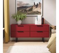 Ready Assembled 2 U Fuji 4 Drawer Bed Box (Ready Assembled) in Dark Red Ready Assembled 2 U Dark Red