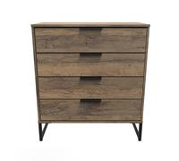 Fuji 4 Drawer Chest (Ready Assembled) Ready Assembled 2 U Walnut One Size