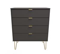 Ready Assembled 2 U Fuji 4 Drawer Chest (Ready Assembled) in Dark Grey Ready Assembled 2 U Dark Grey