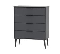 Ready Assembled 2 U Fuji 4 Drawer Chest (Ready Assembled) in Dark Grey Ready Assembled 2 U Dark Grey