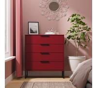 Ready Assembled 2 U Fuji 4 Drawer Chest (Ready Assembled) in Dark Red Ready Assembled 2 U Dark Red