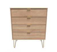 Ready Assembled 2 U Fuji 4 Drawer Chest (Ready Assembled) in Light Oak Ready Assembled 2 U Light Oak