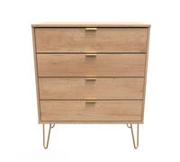 Ready Assembled 2 U Fuji 4 Drawer Chest (Ready Assembled) in Natural Ready Assembled 2 U Natural