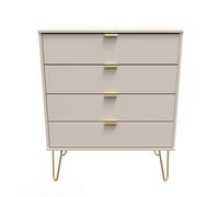 Ready Assembled 2 U Fuji 4 Drawer Chest (Ready Assembled) in Taupe Ready Assembled 2 U Taupe