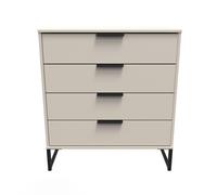 Ready Assembled 2 U Fuji 4 Drawer Chest (Ready Assembled) in Taupe Ready Assembled 2 U Taupe