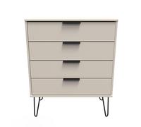 Ready Assembled 2 U Fuji 4 Drawer Chest (Ready Assembled) in Taupe | Size: Medium Ready Assembled 2 U Taupe Medium