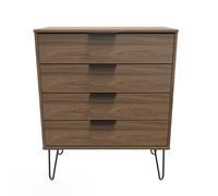 Ready Assembled 2 U Fuji 4 Drawer Chest (Ready Assembled) in Walnut Ready Assembled 2 U Walnut