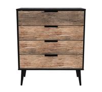 Ready Assembled 2 U Fuji 4 Drawer Chest (Ready Assembled) in Walnut Ready Assembled 2 U Walnut