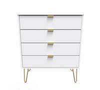 Ready Assembled 2 U Fuji 4 Drawer Chest (Ready Assembled) in White Ready Assembled 2 U White