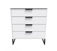 Ready Assembled 2 U Fuji 4 Drawer Chest (Ready Assembled) in White Ready Assembled 2 U White