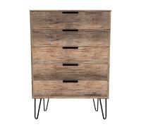 Ready Assembled 2 U Fuji 5 Drawer Chest (Ready Assembled) in Dark Brown Ready Assembled 2 U Dark Brown