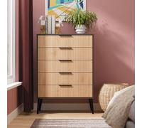 Ready Assembled 2 U Fuji 5 Drawer Chest (Ready Assembled) in Grey Ready Assembled 2 U Grey