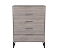 Ready Assembled 2 U Fuji 5 Drawer Chest (Ready Assembled) in Light Grey | Size: Large Ready Assembled 2 U Light Grey Large