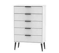 Ready Assembled 2 U Fuji 5 Drawer Chest (Ready Assembled) in Mid Grey Ready Assembled 2 U Mid Grey