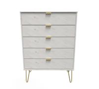 Ready Assembled 2 U Fuji 5 Drawer Chest (Ready Assembled) in Off-White Ready Assembled 2 U Off-White