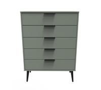 Ready Assembled 2 U Fuji 5 Drawer Chest (Ready Assembled) in Pale Green Ready Assembled 2 U Pale Green