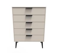 Ready Assembled 2 U Fuji 5 Drawer Chest (Ready Assembled) in Taupe Ready Assembled 2 U Taupe