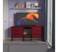 Ready Assembled 2 U Fuji 6 Drawer Sideboard (Ready Assembled) in Dark Red | Size: Large Ready Assembled 2 U Dark Red Large
