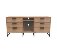 Ready Assembled 2 U Fuji 6 Drawer Sideboard (Ready Assembled) in Natural Ready Assembled 2 U Natural