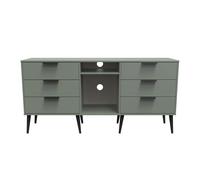Ready Assembled 2 U Fuji 6 Drawer Sideboard (Ready Assembled) in Pale Green Ready Assembled 2 U Pale Green