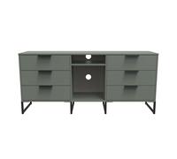 Ready Assembled 2 U Fuji 6 Drawer Sideboard (Ready Assembled) in Pale Green Ready Assembled 2 U Pale Green