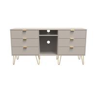Ready Assembled 2 U Fuji 6 Drawer Sideboard (Ready Assembled) in Taupe Ready Assembled 2 U Taupe