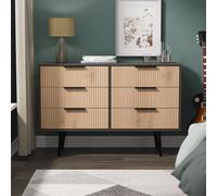 Ready Assembled 2 U Fuji 6 Drawer Wide Chest (Ready Assembled) in Grey Ready Assembled 2 U Grey