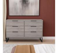 Ready Assembled 2 U Fuji 6 Drawer Wide Chest (Ready Assembled) in Light Grey Ready Assembled 2 U Light Grey