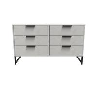 Ready Assembled 2 U Fuji 6 Drawer Wide Chest (Ready Assembled) in Off-White Ready Assembled 2 U Off-White