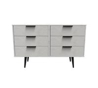 Ready Assembled 2 U Fuji 6 Drawer Wide Chest (Ready Assembled) in Off-White Ready Assembled 2 U Off-White