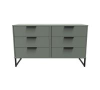 Ready Assembled 2 U Fuji 6 Drawer Wide Chest (Ready Assembled) in Pale Green Ready Assembled 2 U Pale Green