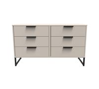 Ready Assembled 2 U Fuji 6 Drawer Wide Chest (Ready Assembled) in Taupe Ready Assembled 2 U Taupe