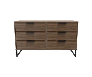 Ready Assembled 2 U Fuji 6 Drawer Wide Chest (Ready Assembled) in Walnut Ready Assembled 2 U Walnut