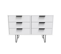 Ready Assembled 2 U Fuji 6 Drawer Wide Chest (Ready Assembled) in White Ready Assembled 2 U White