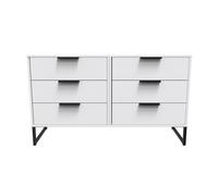 Ready Assembled 2 U Fuji 6 Drawer Wide Chest (Ready Assembled) in White Ready Assembled 2 U White