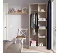 Welcome Furniture Ltd Hong Kong Tall Open Wardrobe in Grey Oak - Ready Assembled, Grey