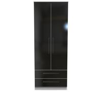 Ready Assembled 2 U Gloucester 2 Door 2 Drawer Wardrobe (Ready Assembled) in Black Ready Assembled 2 U Black