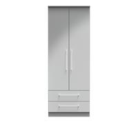 Ready Assembled 2 U Gloucester 2 Door 2 Drawer Wardrobe (Ready Assembled) in Dark Grey Ready Assembled 2 U Dark Grey