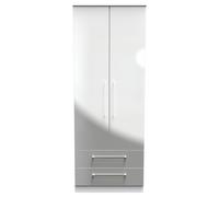 Ready Assembled 2 U Gloucester 2 Door 2 Drawer Wardrobe (Ready Assembled) in Mid Grey Ready Assembled 2 U Mid Grey