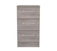 Ready Assembled 2 U Gloucester 3 Drawer Bedside Cabinet (Ready Assembled) in Light Grey Ready Assembled 2 U Light Grey
