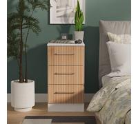 Ready Assembled 2 U Gloucester 3 Drawer Bedside Cabinet (Ready Assembled) in White Ready Assembled 2 U White