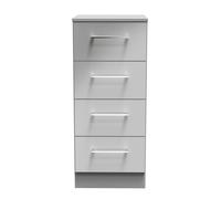 Ready Assembled 2 U Gloucester 4 Drawer Tall Bedside (Ready Assembled) in Dark Grey Ready Assembled 2 U Dark Grey