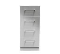 Ready Assembled 2 U Gloucester 4 Drawer Tall Bedside (Ready Assembled) in Mid Grey Ready Assembled 2 U Mid Grey