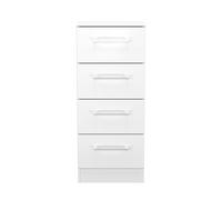 Ready Assembled 2 U Gloucester 4 Drawer Tall Bedside (Ready Assembled) in White Ready Assembled 2 U White